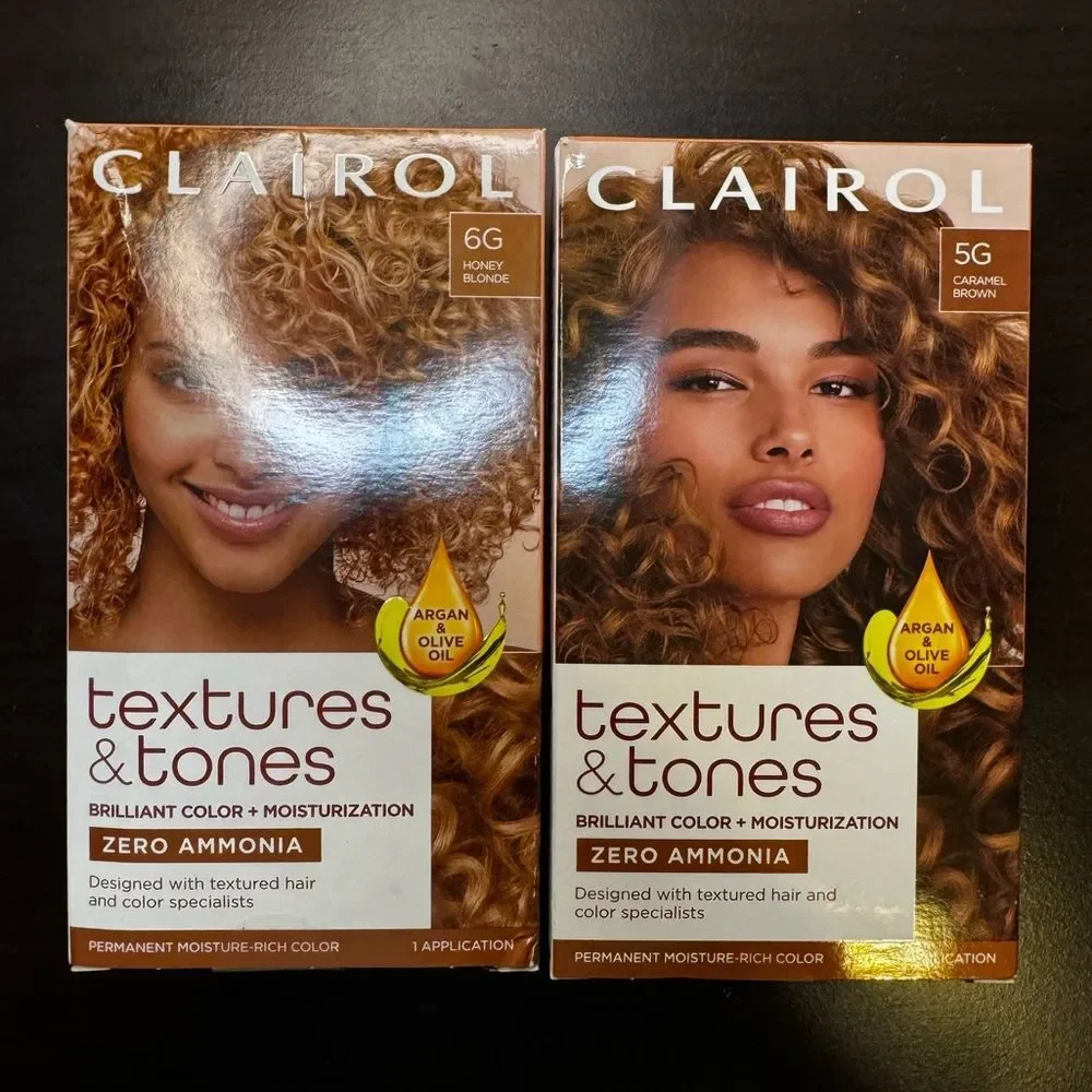 Clairol Textures Tones Permanent Hair Dye 5G Caramel Brown 6G Honey Blonde FC3